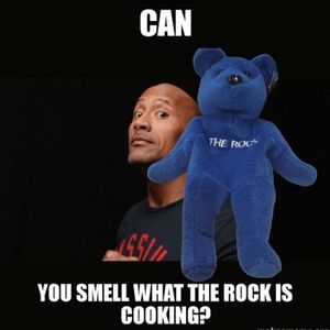 Vintage (1999) WWF "The Rock" Attitude Beanie Bear